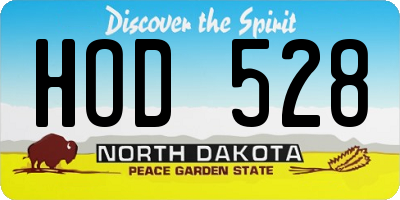 ND license plate HOD528