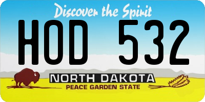 ND license plate HOD532