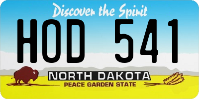 ND license plate HOD541