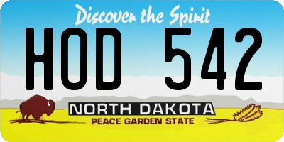 ND license plate HOD542