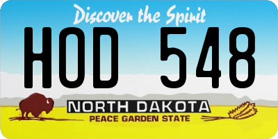 ND license plate HOD548