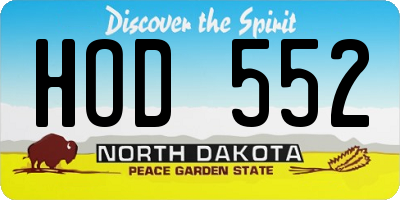 ND license plate HOD552