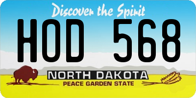 ND license plate HOD568