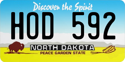 ND license plate HOD592