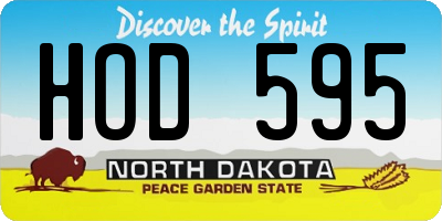 ND license plate HOD595
