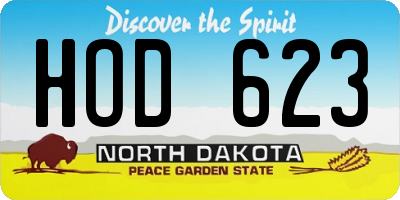 ND license plate HOD623