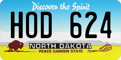 ND license plate HOD624