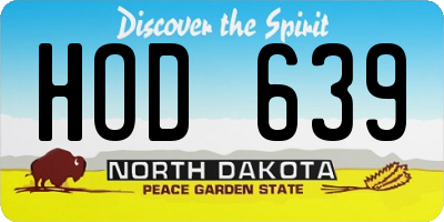 ND license plate HOD639
