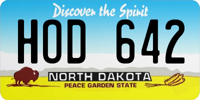 ND license plate HOD642
