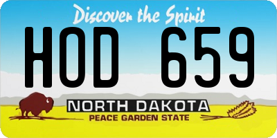 ND license plate HOD659