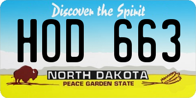 ND license plate HOD663