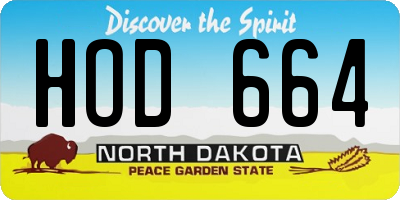 ND license plate HOD664