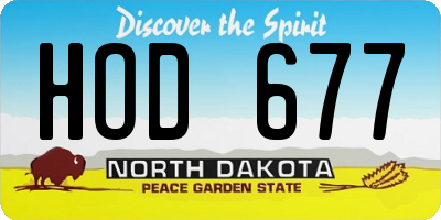 ND license plate HOD677