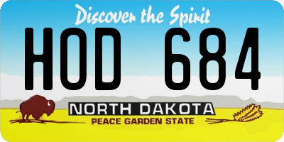 ND license plate HOD684