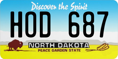 ND license plate HOD687