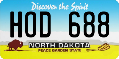 ND license plate HOD688