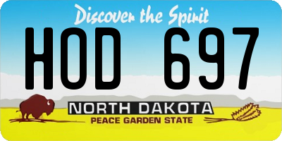 ND license plate HOD697