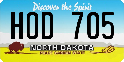 ND license plate HOD705
