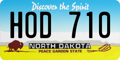 ND license plate HOD710