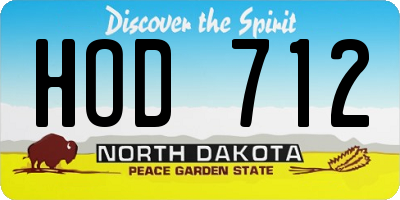 ND license plate HOD712