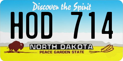 ND license plate HOD714