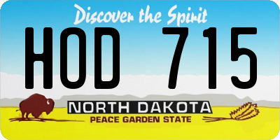 ND license plate HOD715