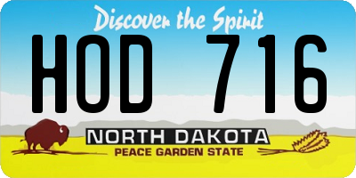 ND license plate HOD716