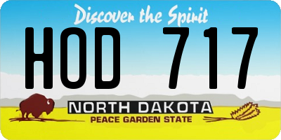 ND license plate HOD717