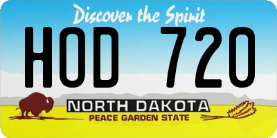 ND license plate HOD720