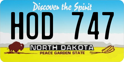 ND license plate HOD747