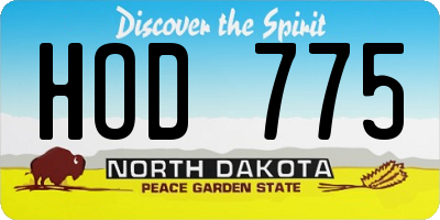 ND license plate HOD775