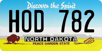 ND license plate HOD782