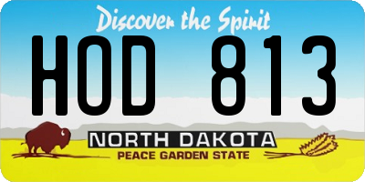 ND license plate HOD813