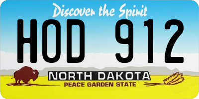 ND license plate HOD912
