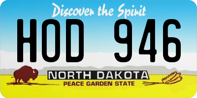 ND license plate HOD946