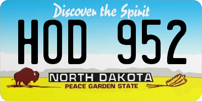 ND license plate HOD952