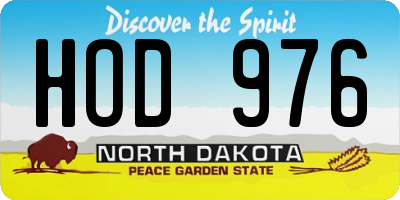 ND license plate HOD976