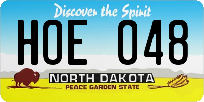 ND license plate HOE048