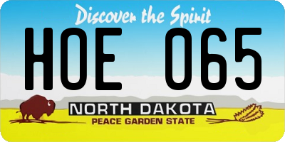 ND license plate HOE065
