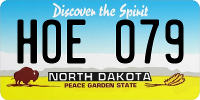 ND license plate HOE079