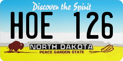 ND license plate HOE126