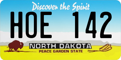 ND license plate HOE142