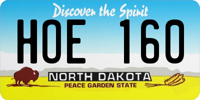 ND license plate HOE160
