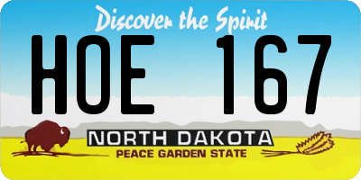 ND license plate HOE167
