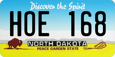 ND license plate HOE168