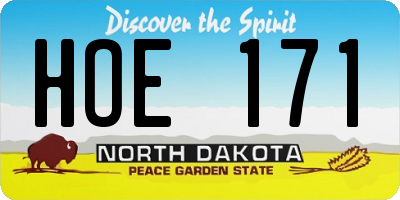 ND license plate HOE171