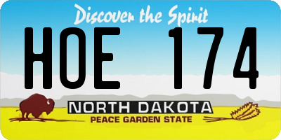ND license plate HOE174