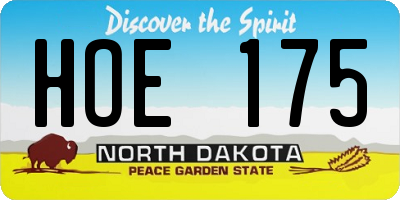 ND license plate HOE175