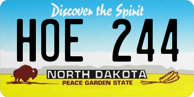 ND license plate HOE244