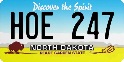 ND license plate HOE247